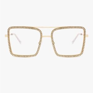 Gold Square Frame Women's Glasses